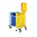 Hospital Equipment Stainless Steel Dirty Linen Medical Waste Trolley with Wheels